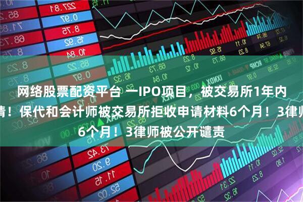 网络股票配资平台 一IPO项目，被交易所1年内拒收上市申请！保代和会计师被交易所拒收申请材料6个月！3律师被公开谴责